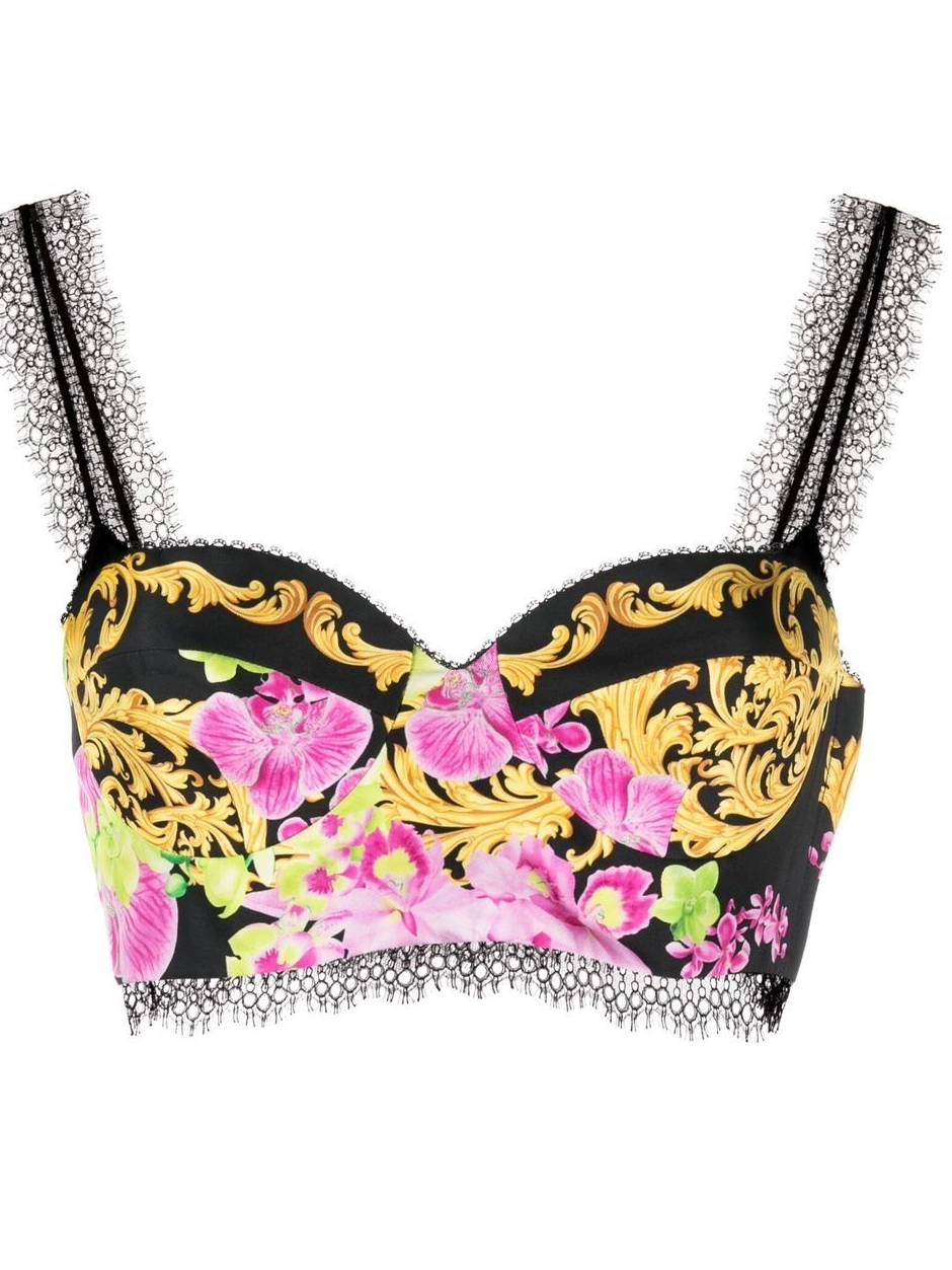 bustier Women Medusa top Orchid-print Versace 0821